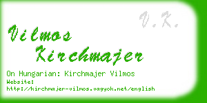 vilmos kirchmajer business card